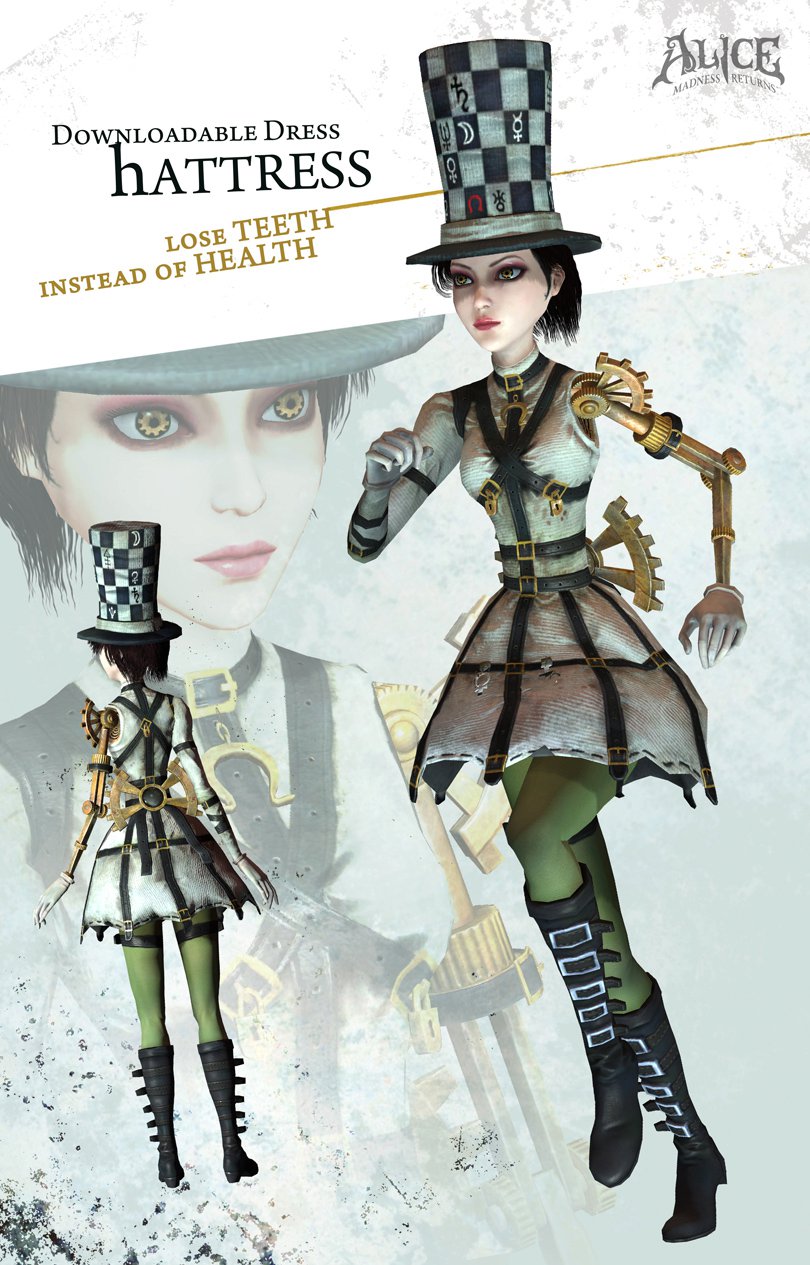 Alice:Madness Returns ALL DLC DRESSES AND WEAPONS! 