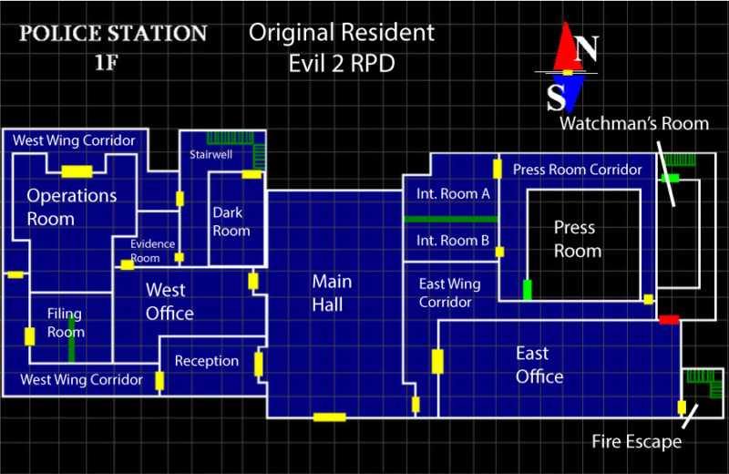 resident evil 2 map vs remake map