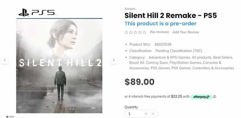 Silent Hill 2 PS5 Pre-Orders Up