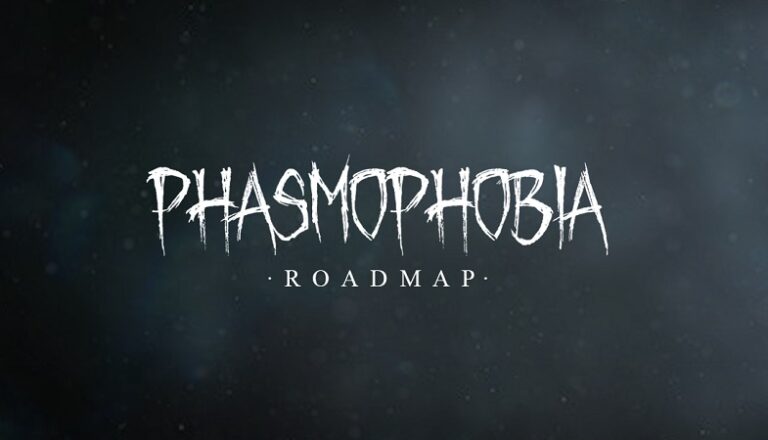 Phasmophobia logo on a gray, smoky background.